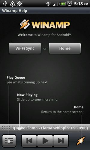 Winamp выпускает Android Media Player 1.0 [Новости] Winamp Добро пожаловать